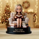 Just A Girl Who Loves Books - Personalized Book Custom Shaped Acrylic Plaque