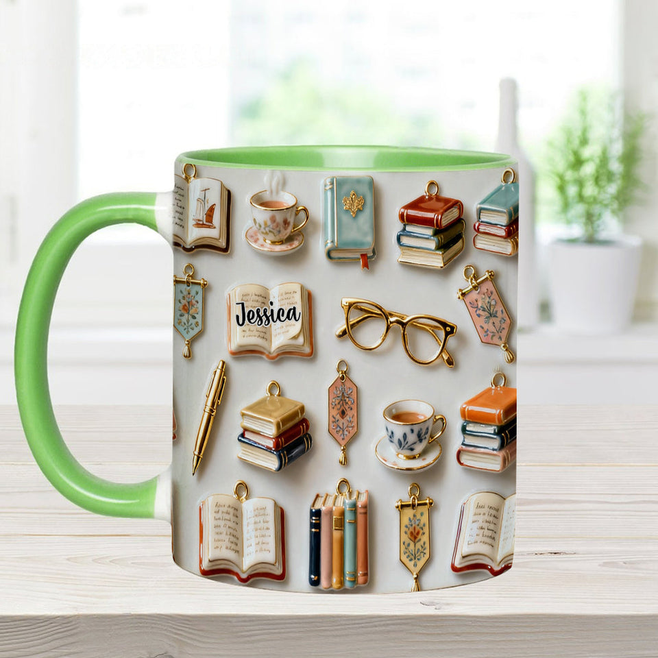 Just A Girl Who Loves Books - Personalized Book Accent Mug & Coaster