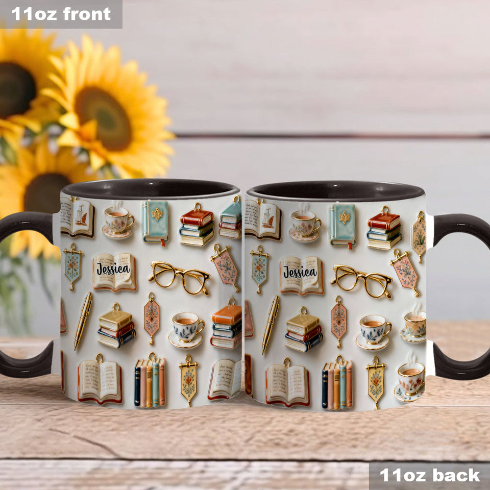 Just A Girl Who Loves Books - Personalized Book Accent Mug & Coaster