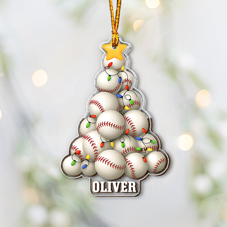 Sport Lovers Balls Christmas Tree - Personalized Football Ornament