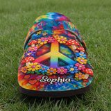 Love Hippie Style, Peace Love Hippie - Personalized Hippie Clogs With Arch Support