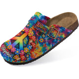 Love Hippie Style, Peace Love Hippie - Personalized Hippie Clogs With Arch Support