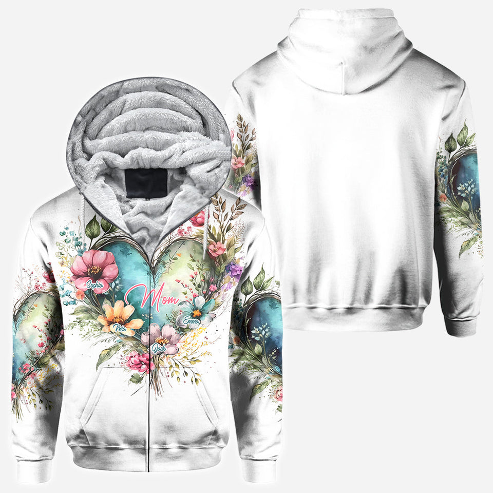 Mom's Grandma's Flowers - Personalized Mother All Over Shirt