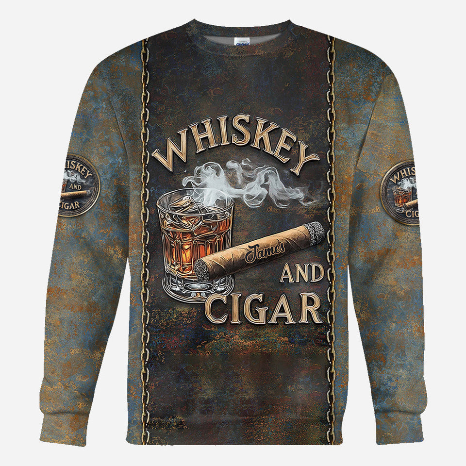 Whiskey And Cigar - Personalized Whisky All Over Shirt