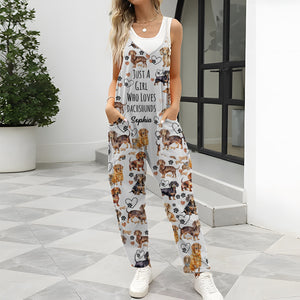 Just A Girl Who Loves Dachshund - Personalized Dachshund Loose-Fit Overalls/ Rompers