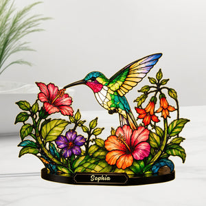 Beautiful Humming Bird - Personalized Hummingbird Acrylic LED Night Light