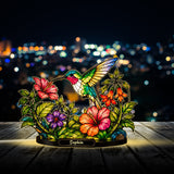Beautiful Humming Bird - Personalized Hummingbird Acrylic LED Night Light