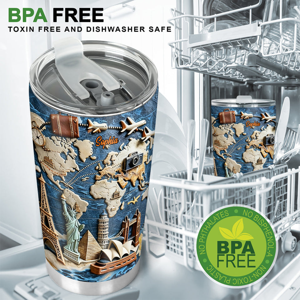 Love Traveling - Personalized Travelling Tumbler
