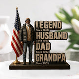 Legend Husband Dad Grandpa, Father's Day Gift - Personalized Grandpa Custom Shaped Acrylic Plaque