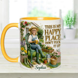 Garden Is My Happy Place - Personalized Gardening Accent Mug & Coaster