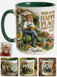 Garden Is My Happy Place - Personalized Gardening Accent Mug & Coaster