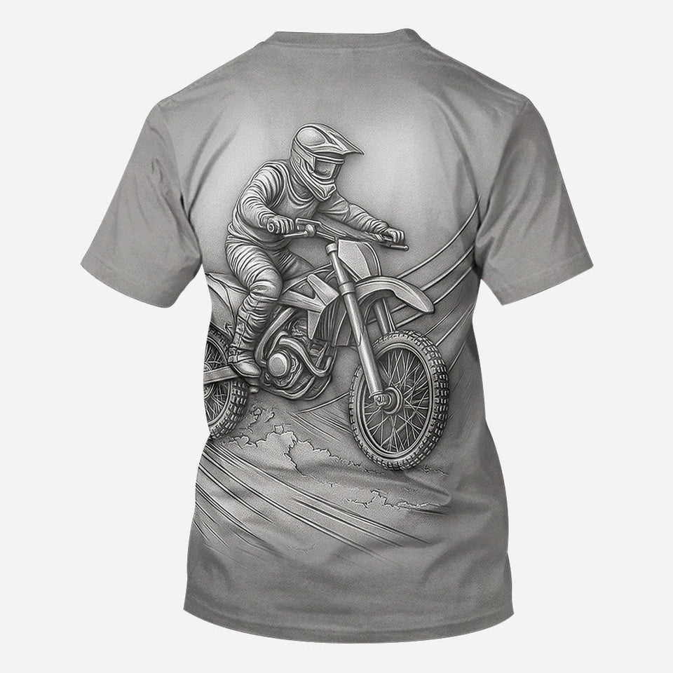 Metalic Dirt Bike/ Motocross - Personalized Dirt Bike All Over Shirt