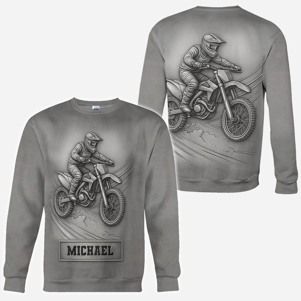 Metalic Dirt Bike/ Motocross - Personalized Dirt Bike All Over Shirt
