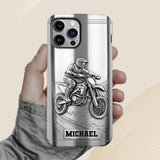 Metalic Dirt Bike/ Motocross - Personalized Dirt Bike Full Print Phone Case