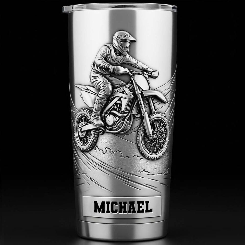 Metalic Dirt Bike/ Motocross - Personalized Dirt Bike Tumbler