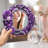 Beautiful Skull With Roses - Personalized Skull Wall Hanging Mirror
