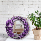 Beautiful Skull With Roses - Personalized Skull Wall Hanging Mirror