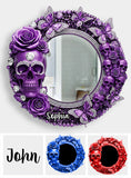 Beautiful Skull With Roses - Personalized Skull Wall Hanging Mirror