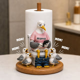 Mom Dad Funny Seagulls - Personalized Father Paper Towel Stand