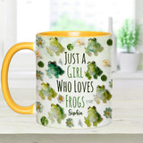 Just A Girl Who Loves Frogs - Personalized Frog Accent Mug