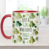 Just A Girl Who Loves Frogs - Personalized Frog Accent Mug