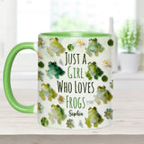 Just A Girl Who Loves Frogs - Personalized Frog Accent Mug