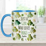 Just A Girl Who Loves Frogs - Personalized Frog Accent Mug