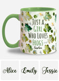 Just A Girl Who Loves Frogs - Personalized Frog Accent Mug