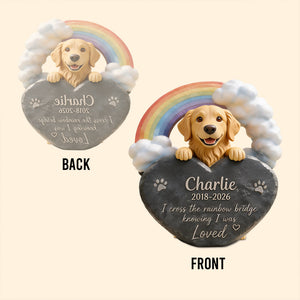 Cross The Rainbow Bridge - Personalized Dog Custom Shaped Acrylic Plaque