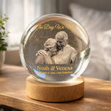 Personalized Star Map, The Night We Met - Personalized Couple Crystal Ball Night Light