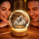 Personalized Star Map, The Night We Met - Personalized Couple Crystal Ball Night Light