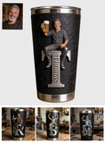 Any Photo, Holding Any Item - Beer, Tools, Fishing Rod... - Personalized Father Tumbler