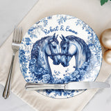 God Blessed The Broken Road That Led Me Straight To You - Personalized Horse Ceramic Round Plate