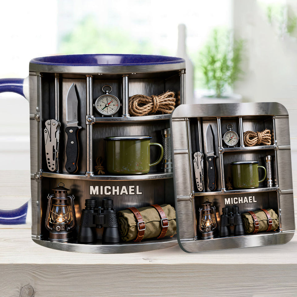 Love Camping - Personalized Camping Accent Mug & Coaster