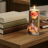 Custom From Photo And Flower - Personalized Self Love Custom Shape Wooden Candle Holder