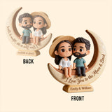 I Love You to the Moon & Back - Personalized Couple Custom Shaped Acrylic Plaque