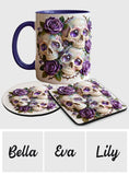 Skulls And Roses - Personalized Skull Accent Mug & Coaster