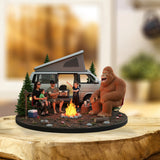 Funny Camp With Sasquatch, Custom From Any Photo - Personalized Camping Custom Shaped Acrylic Plaque