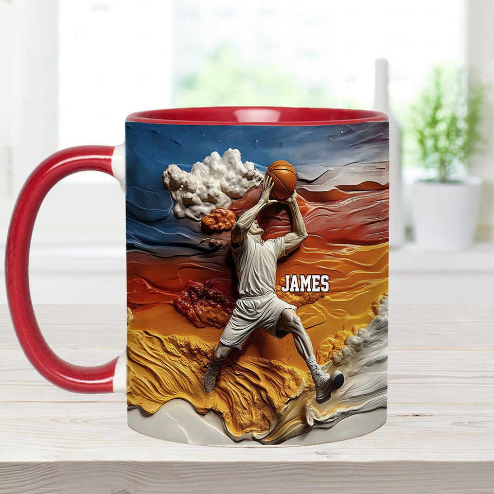 Cool Basketball Player - Personalized Basketball Accent Mug