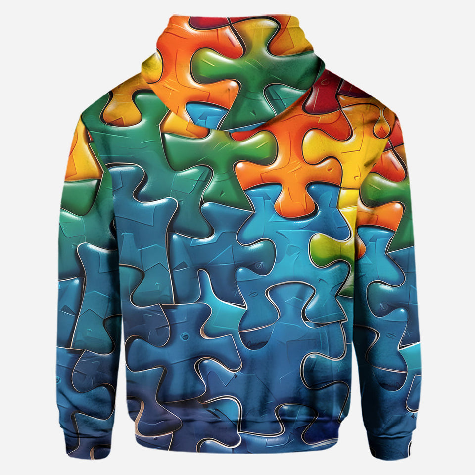 Défenseur de l'autisme Accept Adapt - Sweat à capuche et leggings personnalisés pour la sensibilisation à l'autisme
