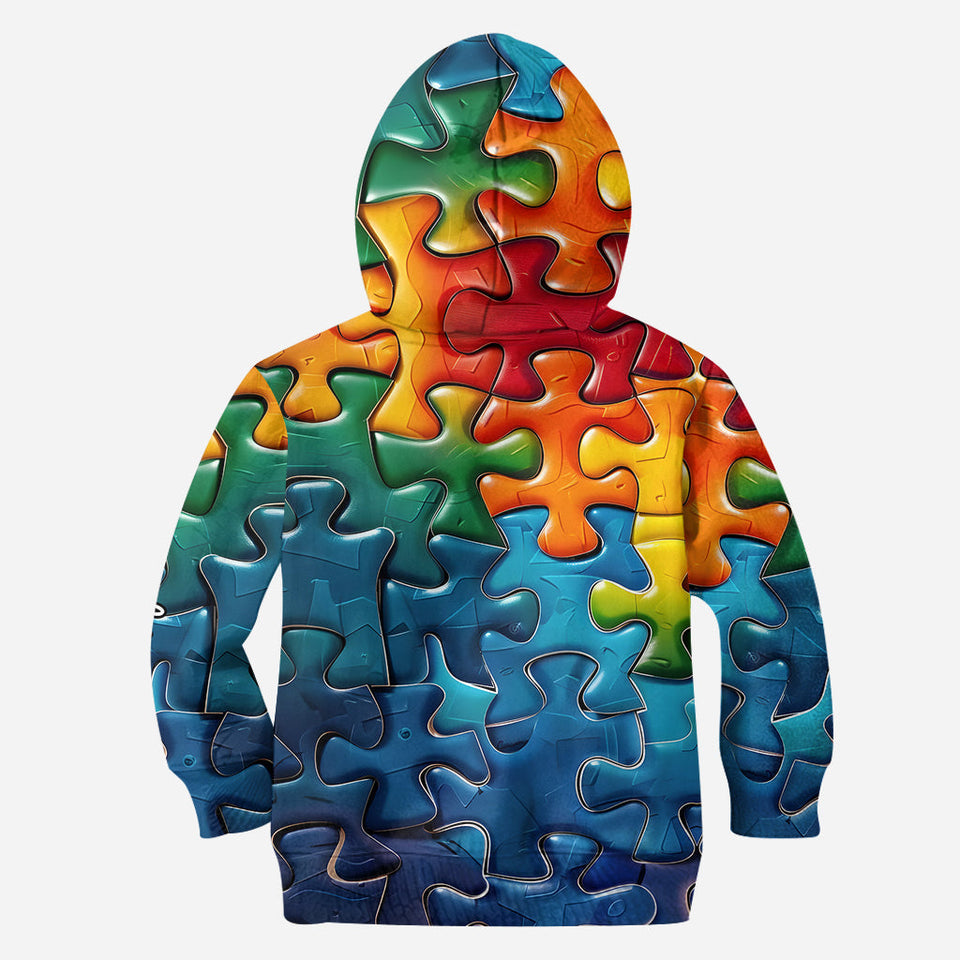 Défenseur de l'autisme Accept Adapt - Sweat à capuche et leggings personnalisés pour la sensibilisation à l'autisme