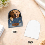 Any Photo Personalized Denim Dog Backpack - Personalized Dog Changeable Leather Patch Backpack
