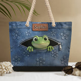 Love Frogs - Personalized Frog Beach Bag
