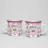 Just A Girl Who Loves Camping - Personalized Camping Enamel Mug