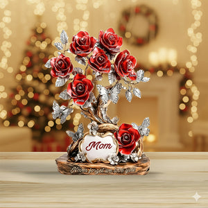 Floral Christmas Gift for Mom, Grandma – Personalized Custom Shaped Acrylic Plaque