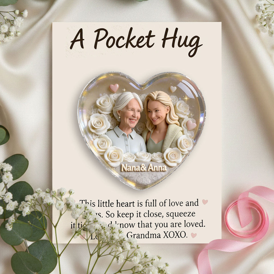 Demo Mother Keepsake Gift, Custom From Any Photo, Brithmonth Flower - Personalized Mother Pocket Hug Card (Copy)