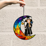 Beautiful Witch And Moon - Personalized Witch Window Hanging Suncatcher Ornament