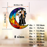 Beautiful Witch And Moon - Personalized Witch Window Hanging Suncatcher Ornament