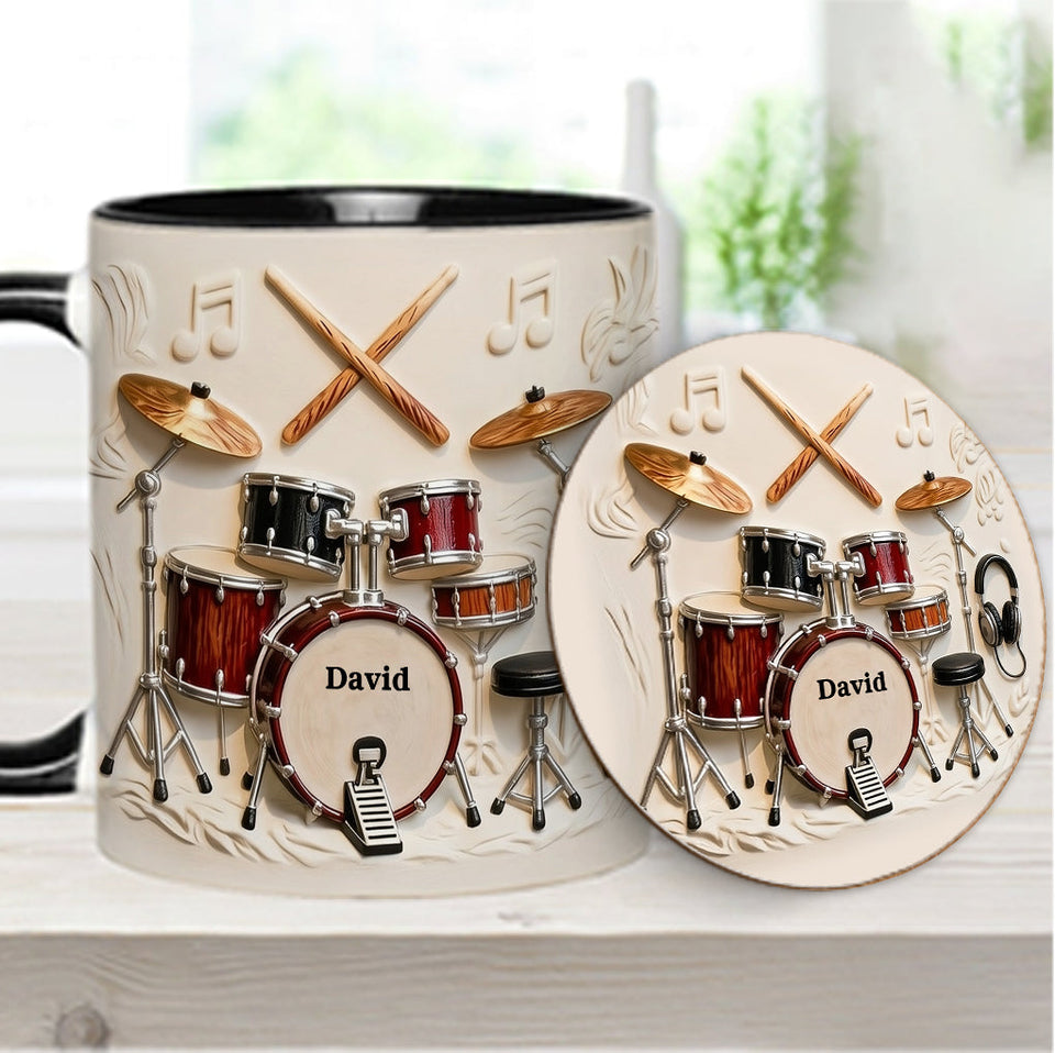 Awsome Drummer - Personalized Drummer Accent Mug & Coaster