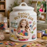 Button Jar For Sewing Lovers - Personalized Sewing Cookie Jar